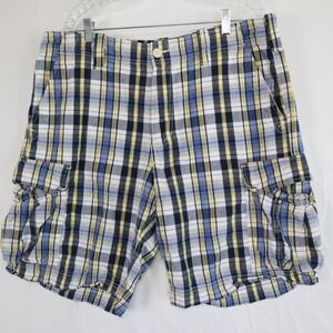 Polo Jeans Ralph Lauren Shorts Mens 38 Cargo Flap Pocket Casual Cotton Plaid